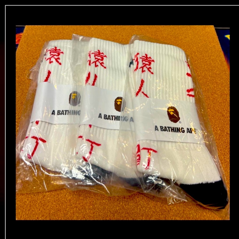 Authentic - BAPE A Bathing Ape Crew Socks 1 Pair